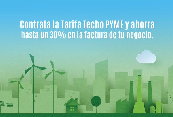 Contrata la Tarifa Techo PYME y ahorra hasta un 30% en la factura de tu negocio.